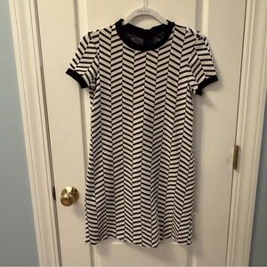 Zara Black and White Striped Mini Dress